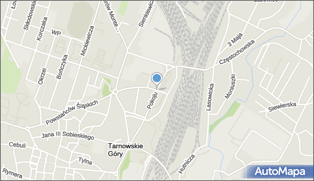 Tarnowskie Góry, Pokoju, mapa Tarnowskie Góry