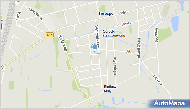 Terespol powiat bialski, Pocieja Antoniego, mapa Terespol powiat bialski