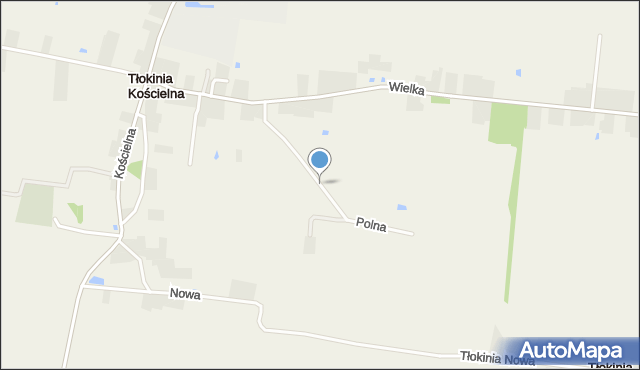 Tłokinia Kościelna, Polna, mapa Tłokinia Kościelna