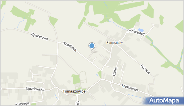 Tomaszowice gmina Wielka Wieś, Polna, mapa Tomaszowice gmina Wielka Wieś