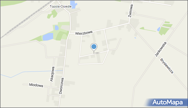 Topola Wielka, Poprzeczna, mapa Topola Wielka