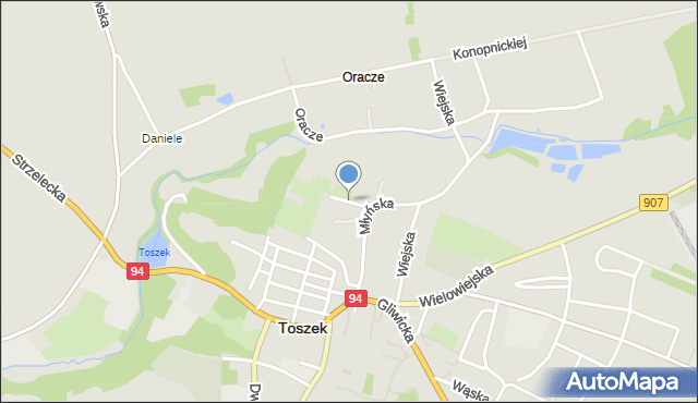 Toszek, Podwale, mapa Toszek