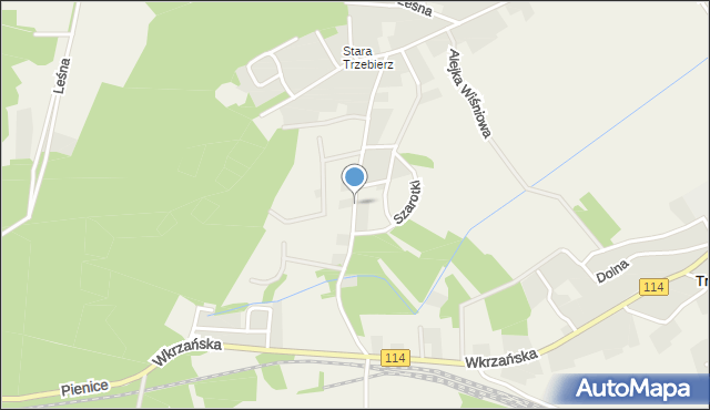 Trzebież, Polna, mapa Trzebież