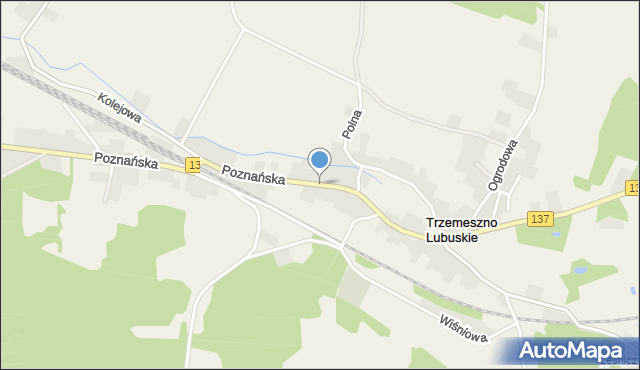 Trzemeszno Lubuskie, Poznańska, mapa Trzemeszno Lubuskie