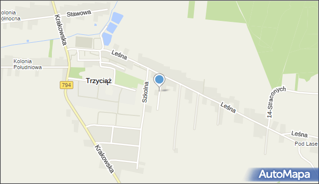 Trzyciąż, Polna, mapa Trzyciąż