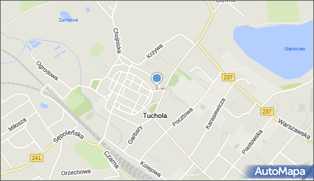 Tuchola, Podgórna, mapa Tuchola