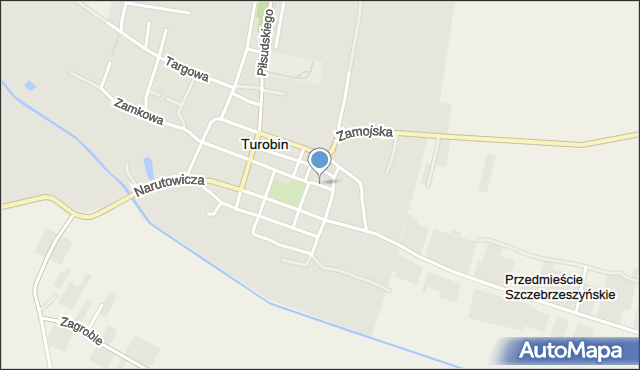 Turobin, Poprzeczna, mapa Turobin