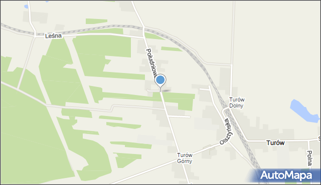 Turów gmina Olsztyn, Południowa, mapa Turów gmina Olsztyn