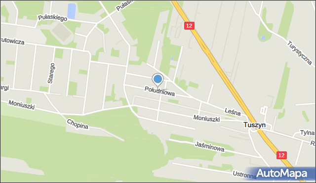 Tuszyn powiat łódzki wschodni, Południowa, mapa Tuszyn powiat łódzki wschodni