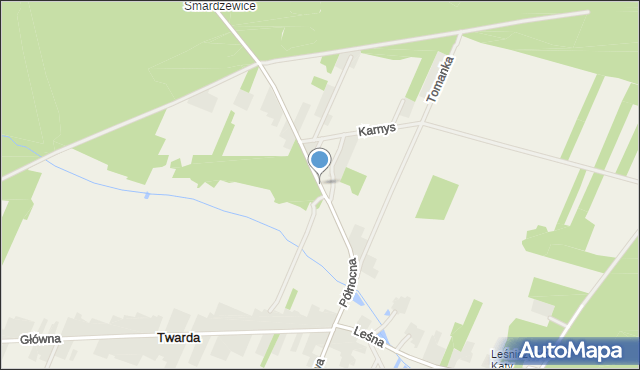 Twarda, Północna, mapa Twarda