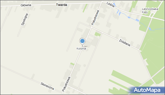 Twarda, Południowa, mapa Twarda