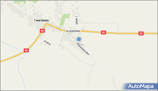 Twardawa, Powstańców, mapa Twardawa