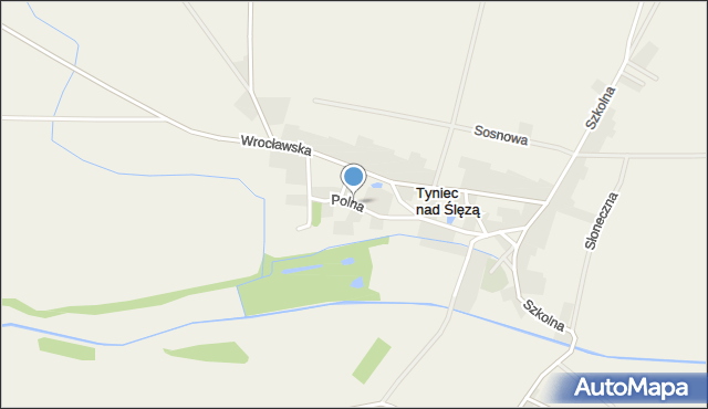 Tyniec nad Ślęzą, Polna, mapa Tyniec nad Ślęzą