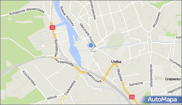 Ustka, Portowa, mapa Ustka