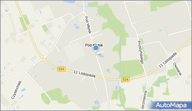 Wąbrzeźno, Pod Młynik, mapa Wąbrzeźno