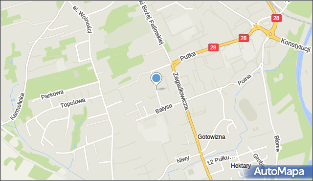 Wadowice, Podgórska, mapa Wadowice