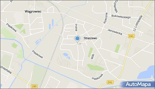 Wągrowiec, Polna, mapa Wągrowiec