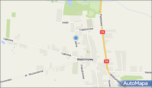 Walichnowy, Północna, mapa Walichnowy