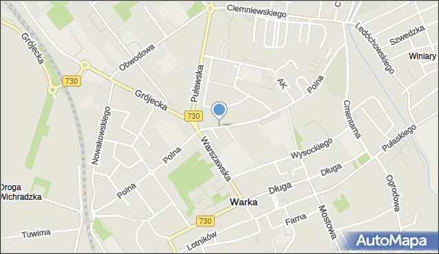 Warka, Polna, mapa Warka