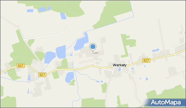 Warkały gmina Jonkowo, Poziomkowa, mapa Warkały gmina Jonkowo