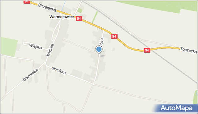 Warmątowice, Polna, mapa Warmątowice