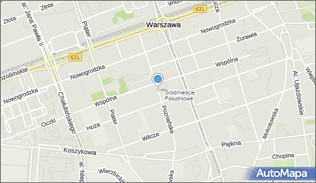 Warszawa, Poznańska, mapa Warszawy
