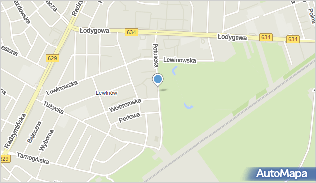 Warszawa, Potulicka, mapa Warszawy