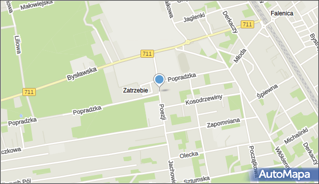 Warszawa, Poezji, mapa Warszawy