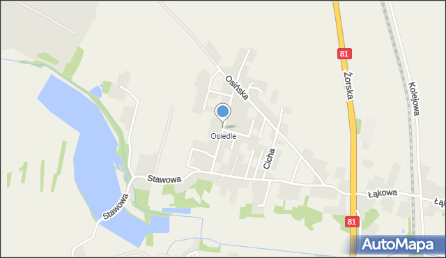 Warszowice, Poprzeczna, mapa Warszowice