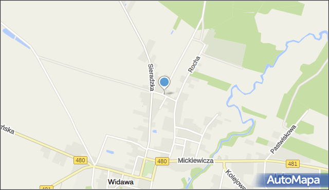 Widawa powiat łaski, Polna, mapa Widawa powiat łaski