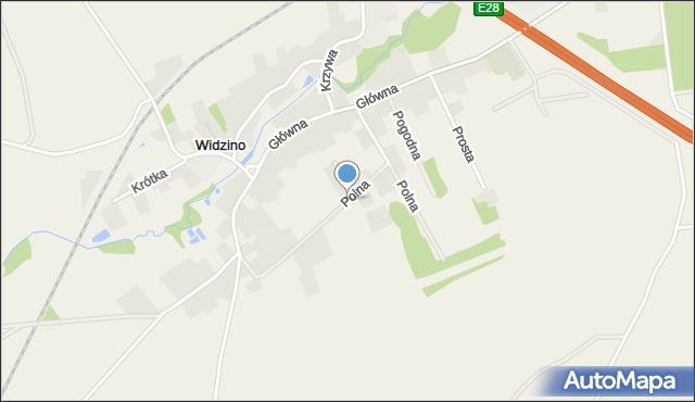 Widzino, Polna, mapa Widzino