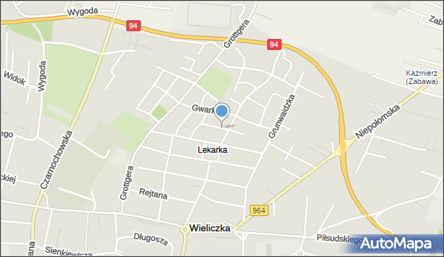 Wieliczka, Poprzeczna, mapa Wieliczka
