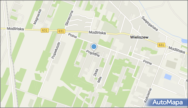 Wieliszew, Pogodna, mapa Wieliszew