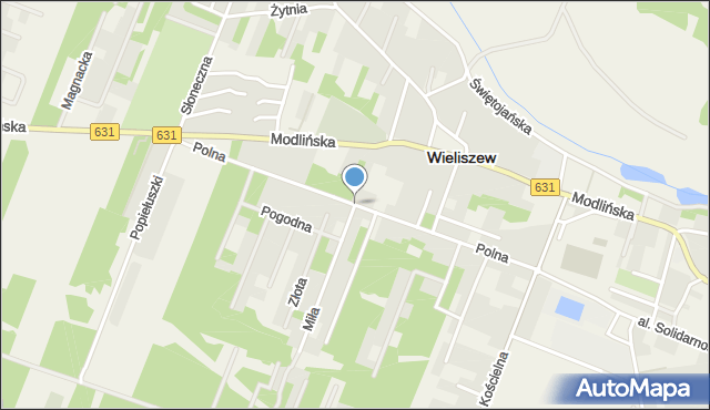 Wieliszew, Polna, mapa Wieliszew