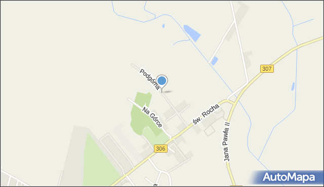 Wielka Wieś gmina Buk, Podgórna, mapa Wielka Wieś gmina Buk