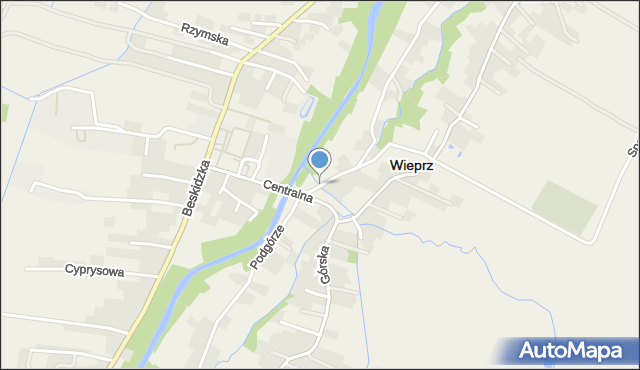 Wieprz powiat wadowicki, Podgórze, mapa Wieprz powiat wadowicki