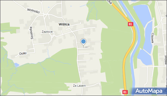 Wiślica gmina Skoczów, Podwójna, mapa Wiślica gmina Skoczów