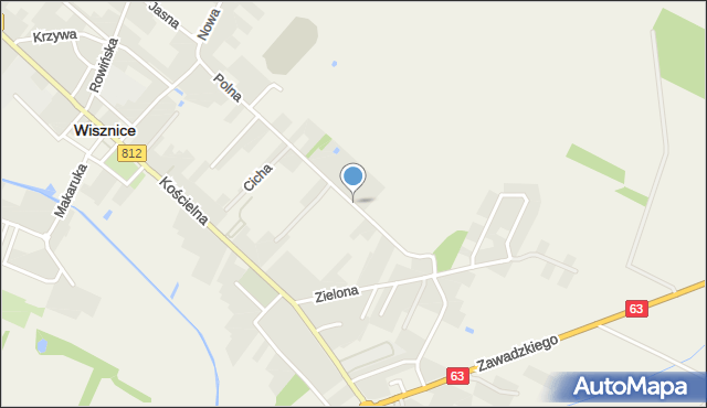 Wisznice, Polna, mapa Wisznice