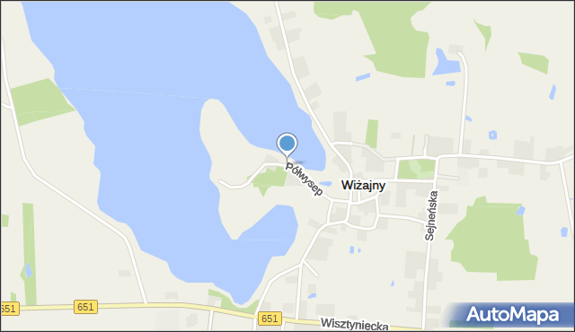 Wiżajny, Półwysep, mapa Wiżajny