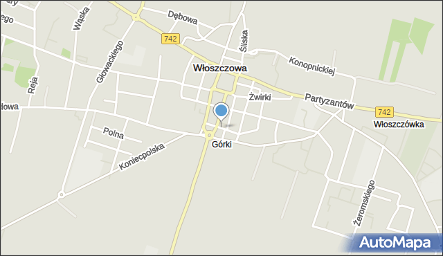 Włoszczowa, Pocztowa, mapa Włoszczowa