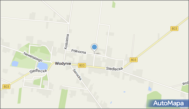 Wodynie, Północna, mapa Wodynie