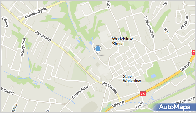 Wodzisław Śląski, Pośpiecha Pawła, ks., mapa Wodzisławia Śląskiego