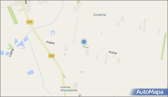 Wojcieszków, Polna, mapa Wojcieszków