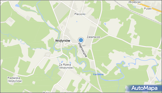 Wojtyniów, Poprzeczna, mapa Wojtyniów