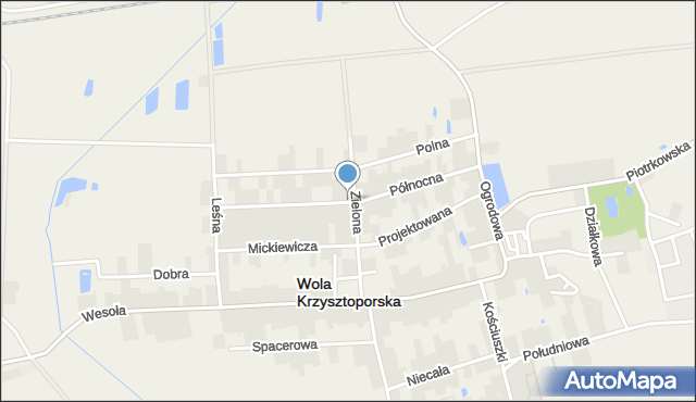 Wola Krzysztoporska, Północna, mapa Wola Krzysztoporska