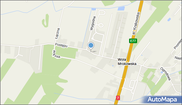 Wola Mrokowska, Postępu, mapa Wola Mrokowska