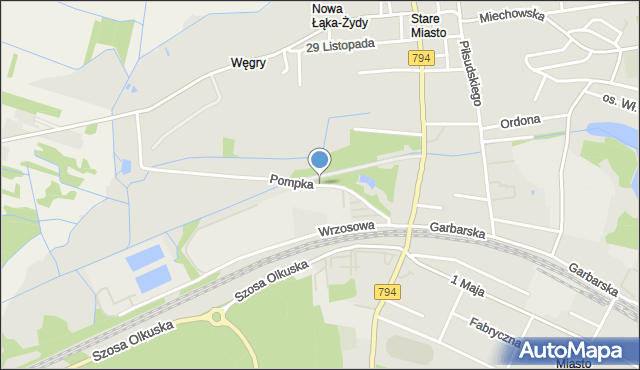 Wolbrom, Pompka, mapa Wolbrom