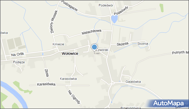Wołowice, Pod Wierzbami, mapa Wołowice
