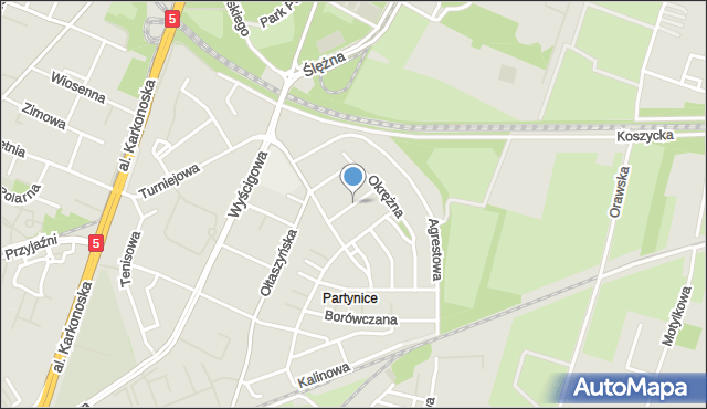 Wrocław, Porzeczkowa, mapa Wrocławia