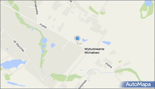 Wybudowanie Michałowo, Polna, mapa Wybudowanie Michałowo